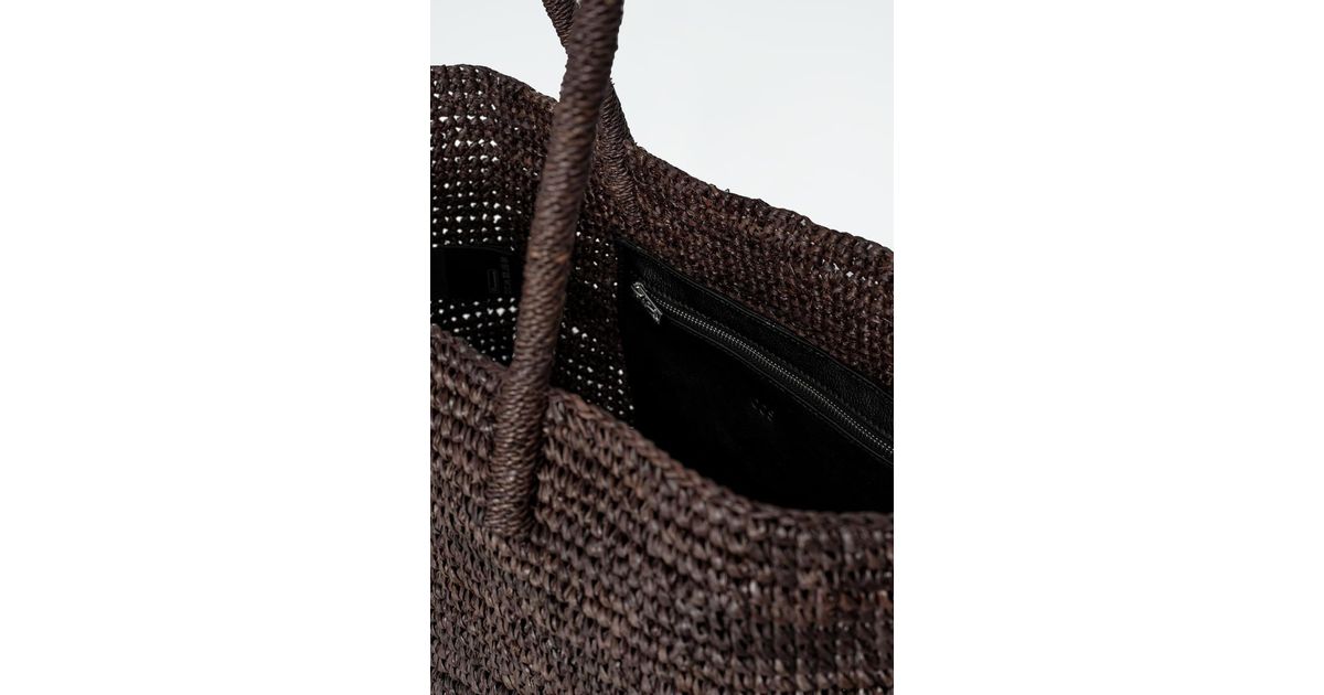 COS Hand-woven Tote Bag - Raffia in Brown | Lyst UK