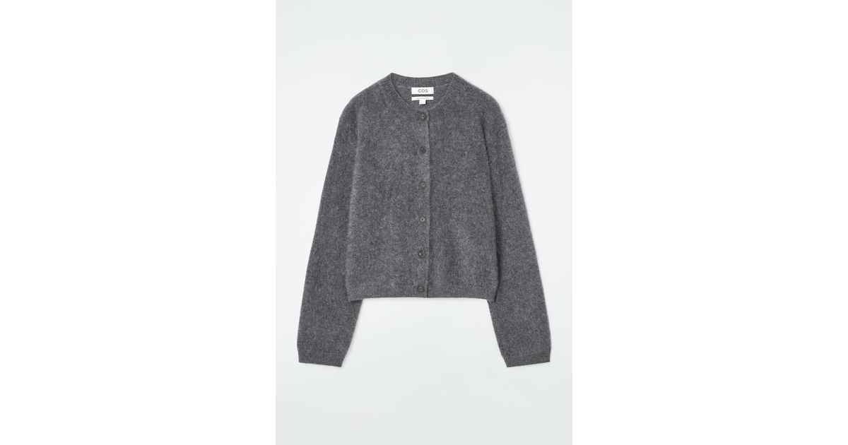 COS Strickjacke Aus Reinem Gebürstetem Kaschmir in Grau Lyst DE