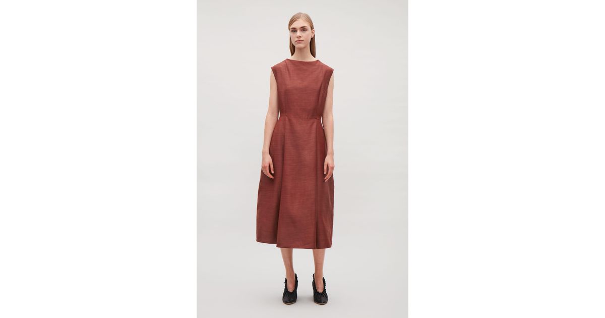 cos burgundy dress
