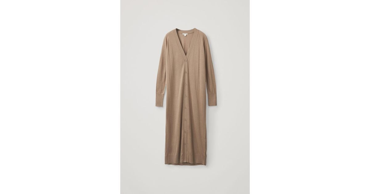 Long Wool-silk Cardigan in Natural