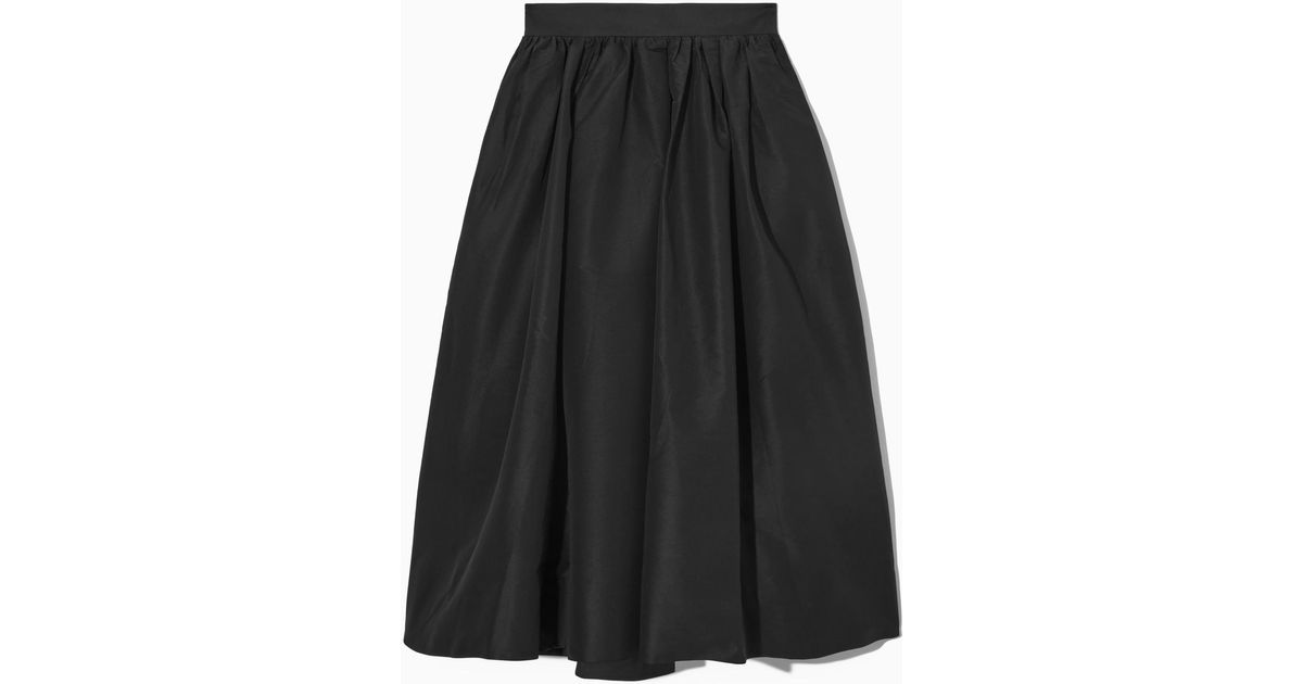 COS Voluminous Taffeta Midi Skirt in Black | Lyst UK