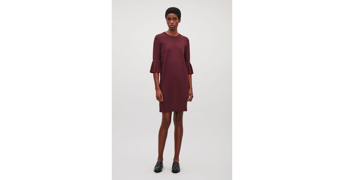 cos burgundy dress