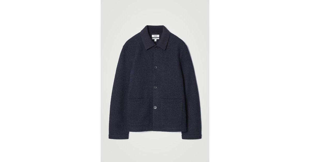 COS Boiled-Wool Chore Jacket in Blue for Men | Lyst