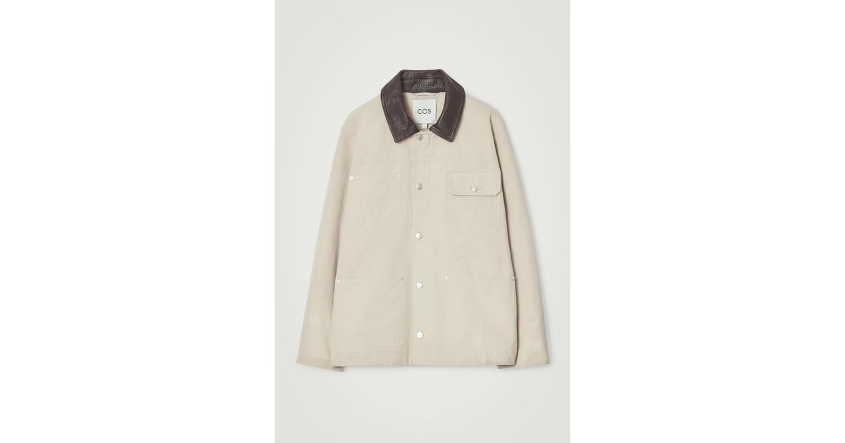 cos-Light-Beige-Leather-Collar 