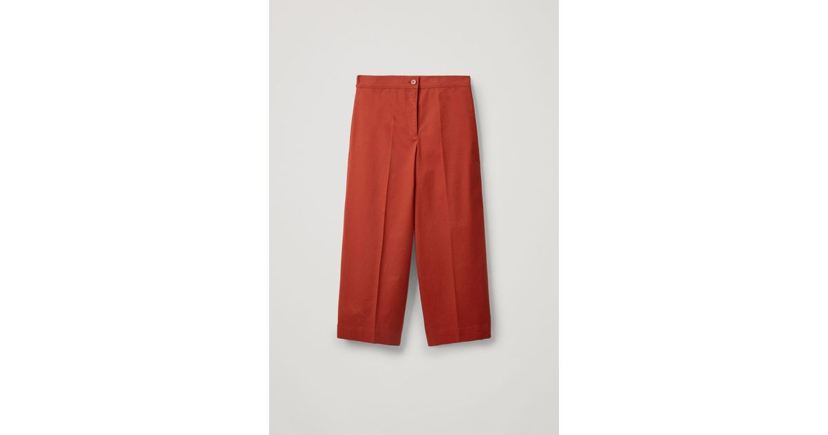COS Cotton Structured Wide-leg Trousers 