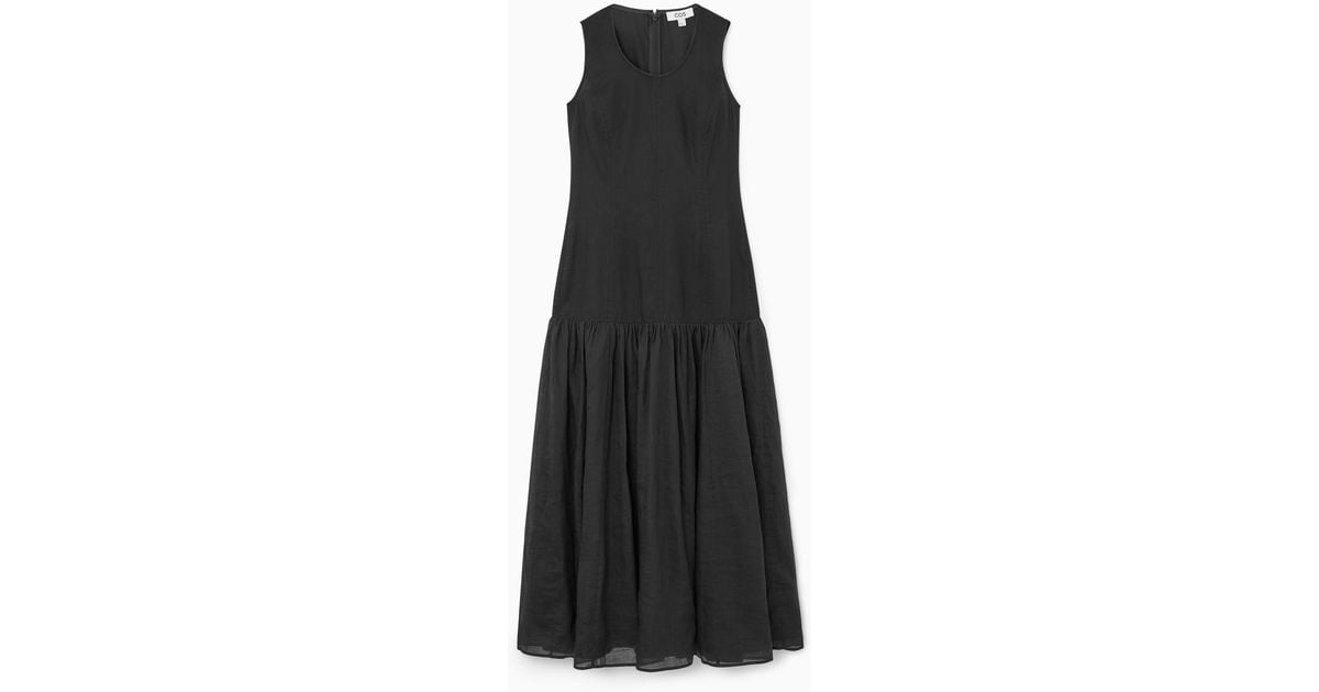 cos black drop waist dress Hazel Drop Waist Dress L / Aubergine