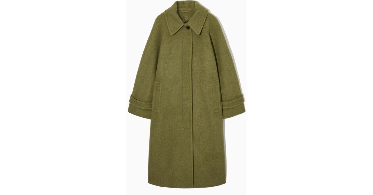 COS Wool blend Tailored Coat in Green Lyst