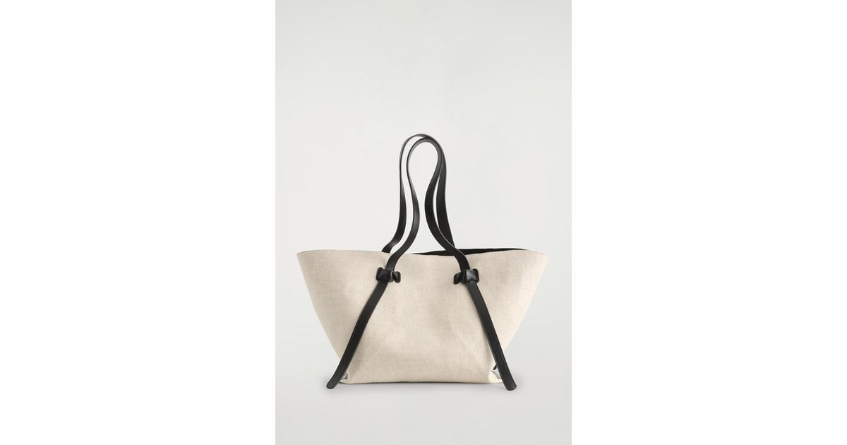 COS Pinch Tote Bag in Natural | Lyst