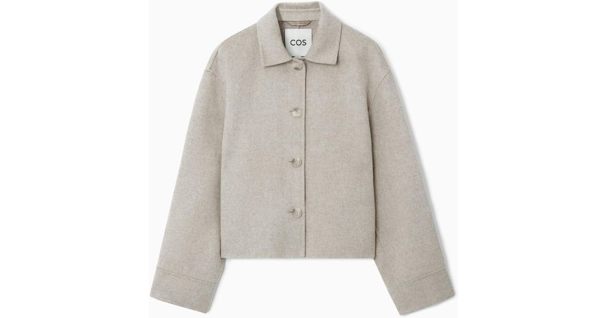 COS Boxy Double-faced Wool Jacket in White | Lyst COS Boxy Double-faced Wool Jacket in White | Lyst