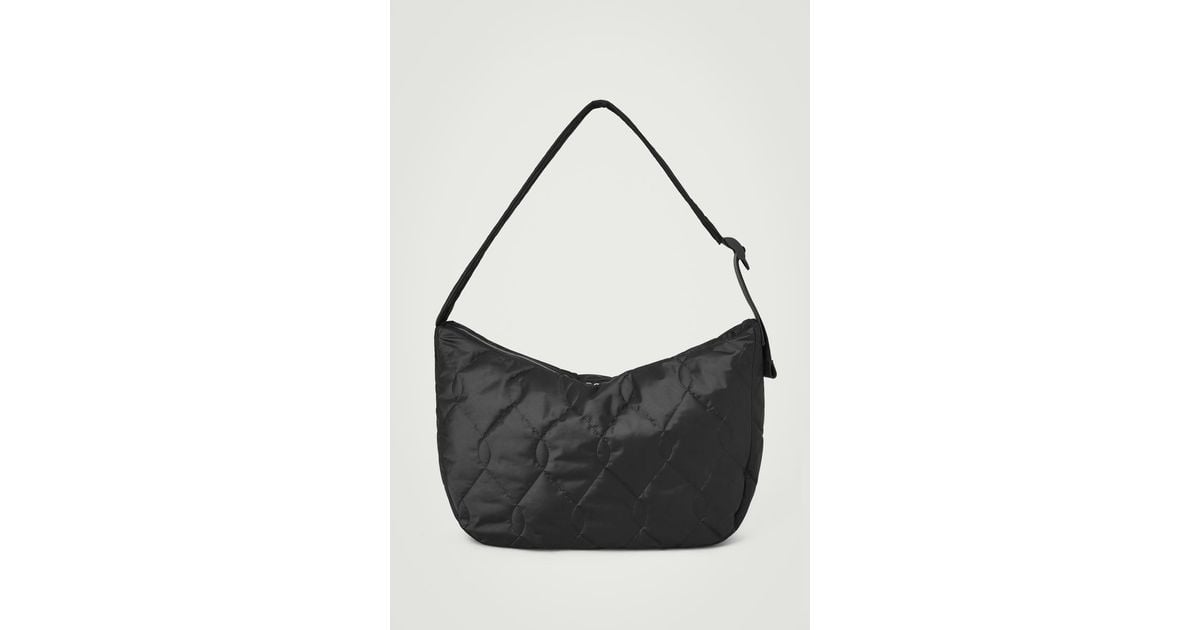 COS Quilted Crossbody Messenger Bag - Nylon in Black for Men