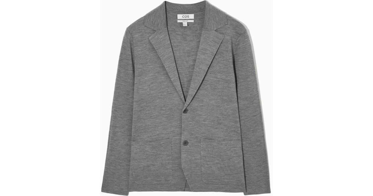 COS Regular-fit Milano-knit Blazer in Gray for Men | Lyst