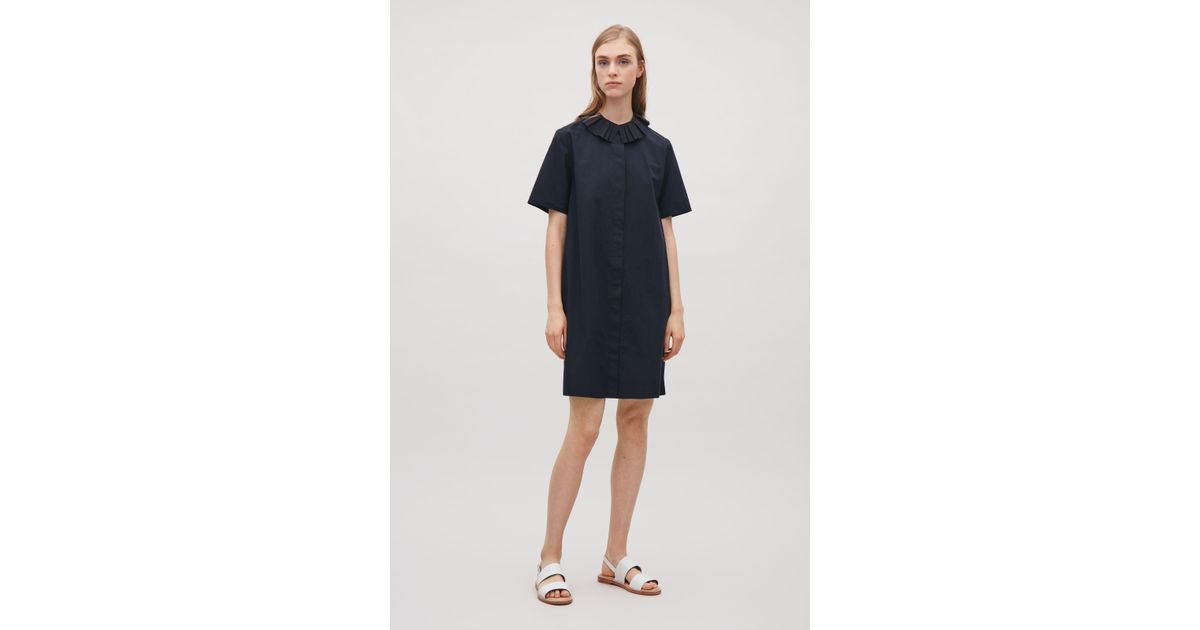 cos black pleated dress