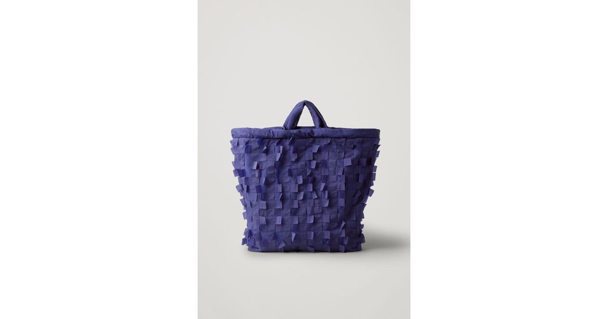 COS Synthetic Textured Nylon Shopper in Blue - Lyst