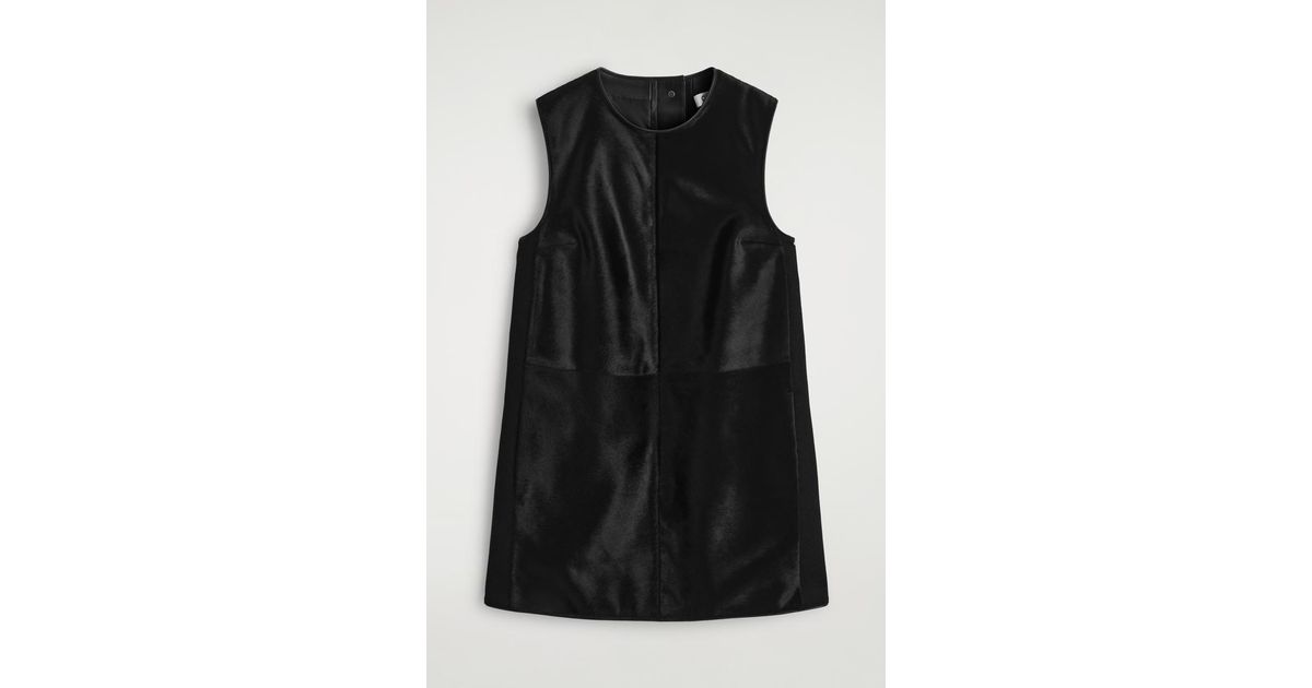 leather dress cos COS Leather Mini Pinafore Dress