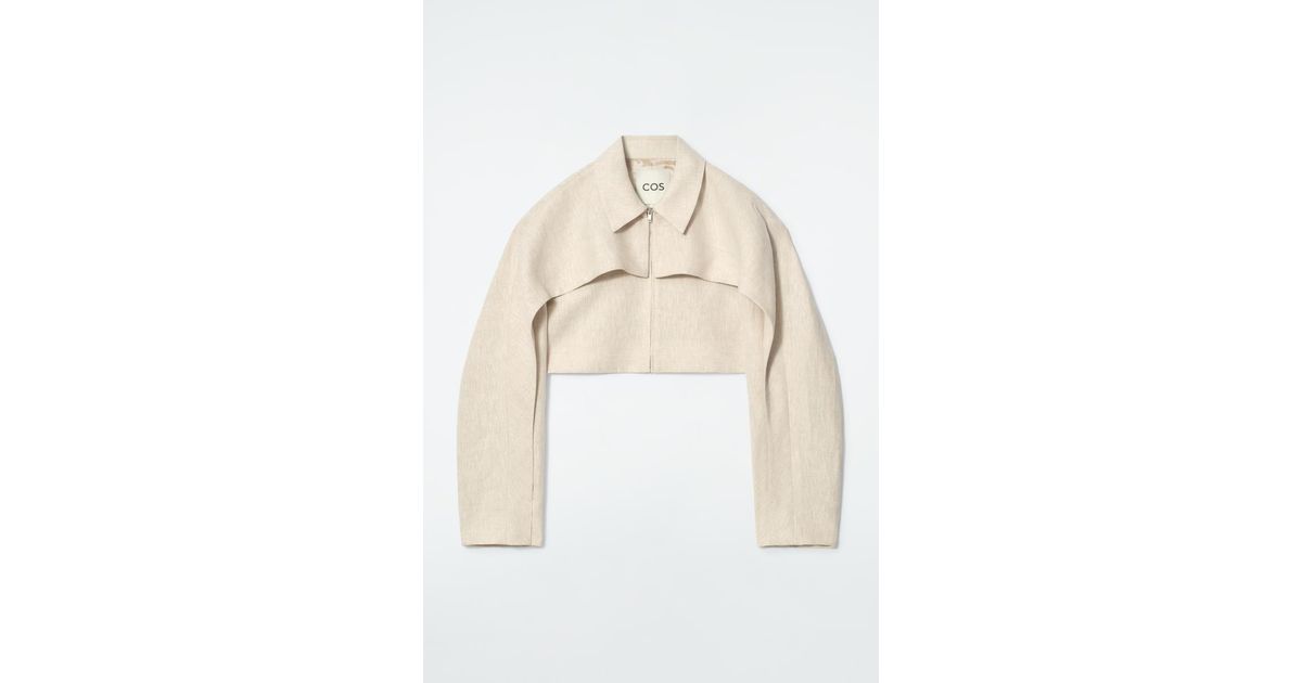 cos-Light-Beige-Cropped-Linen-