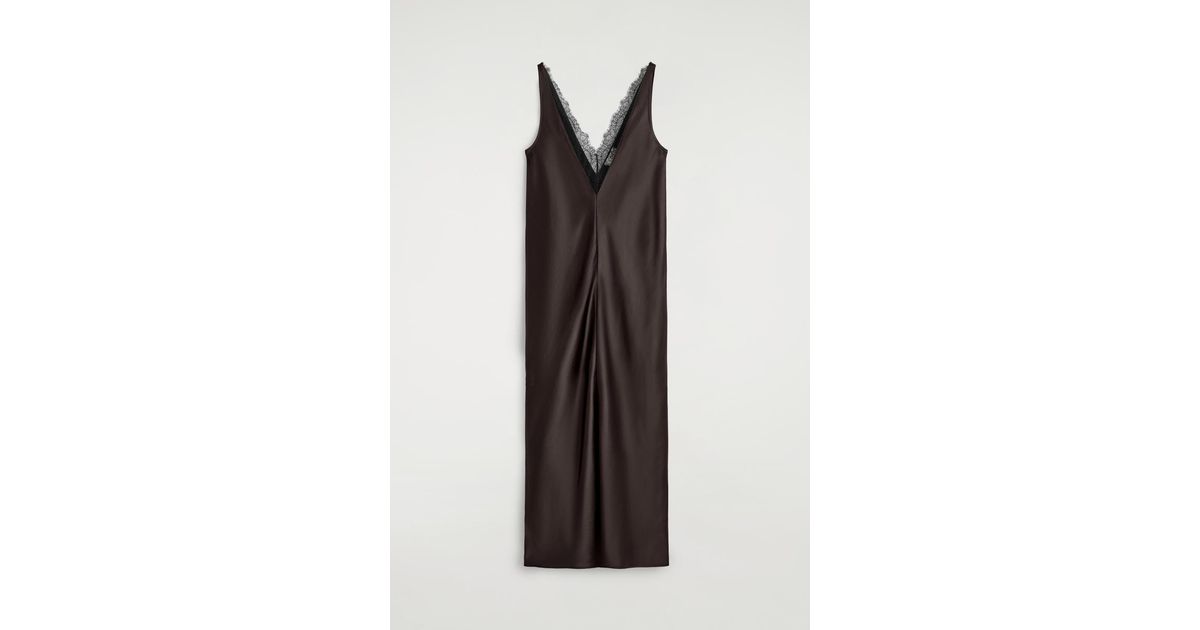 cos satin slip dress PANELLED MINI SATIN SLIP DRESS