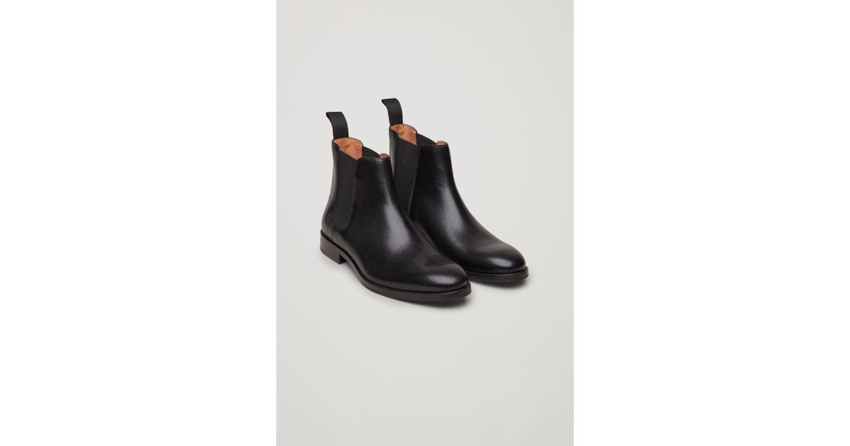 COS Leather Chelsea Boots in Black for Men - Lyst