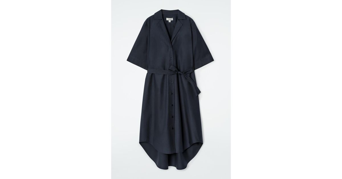 COS Belted Short-Sleeved Midi Shirt Dress in Blue | Lyst COS Belted Short-Sleeved Midi Shirt Dress in Blue | Lyst