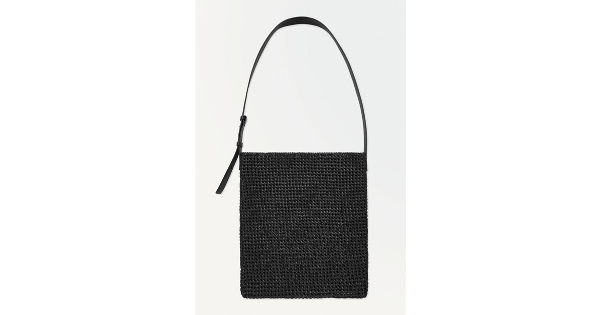 COS The Plaited Leather Tote in Black for Men Lyst UK