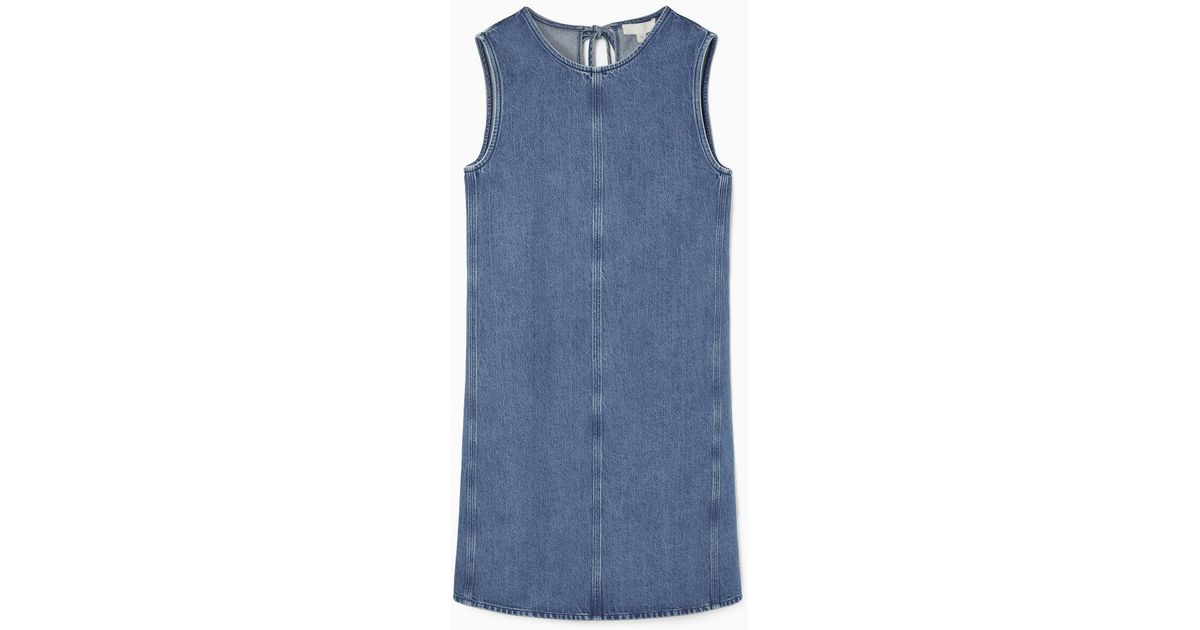 white christmas dresses Denim Crystal Trim Collared Mini Dress – self-portrait-US main image 1