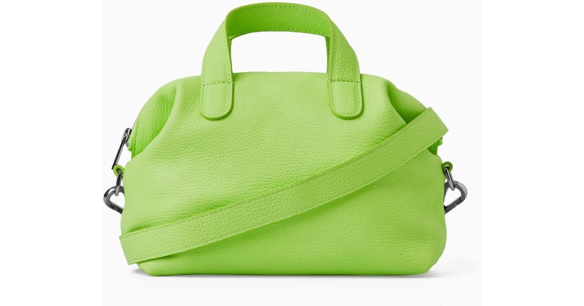 COS Leather Mini Bowling Bag in Yellow Lyst UK