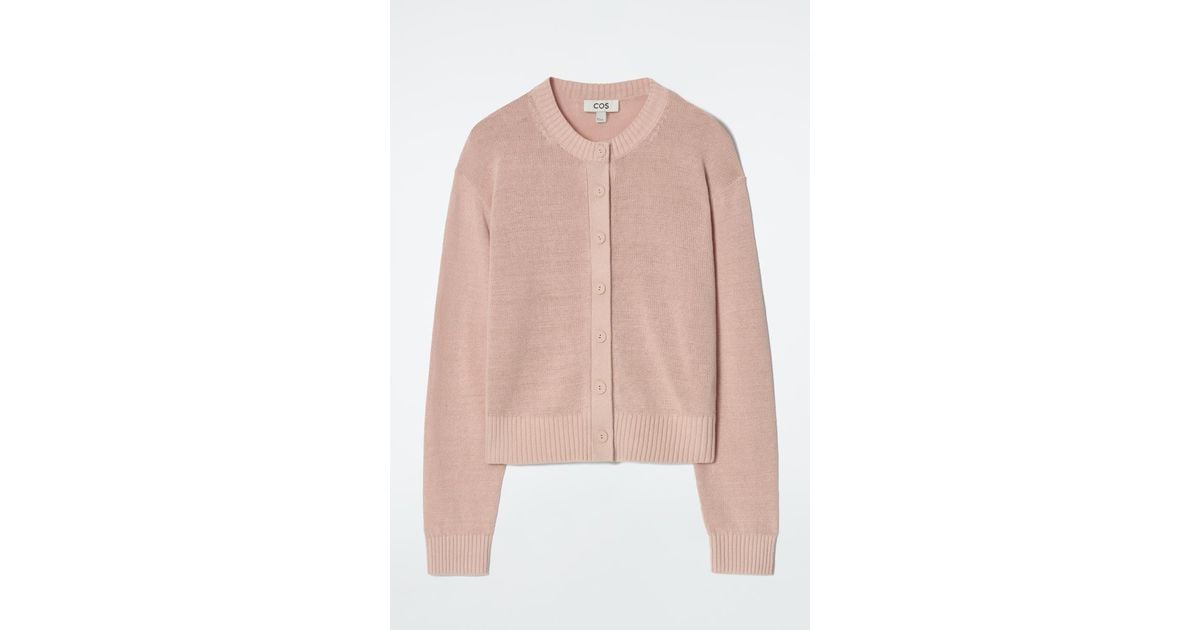 COS Knitted Linen Cardigan in Pink Lyst UK