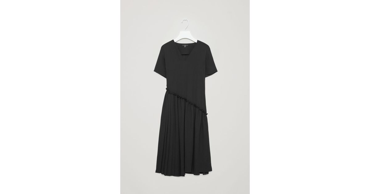 black layered chiffon dress