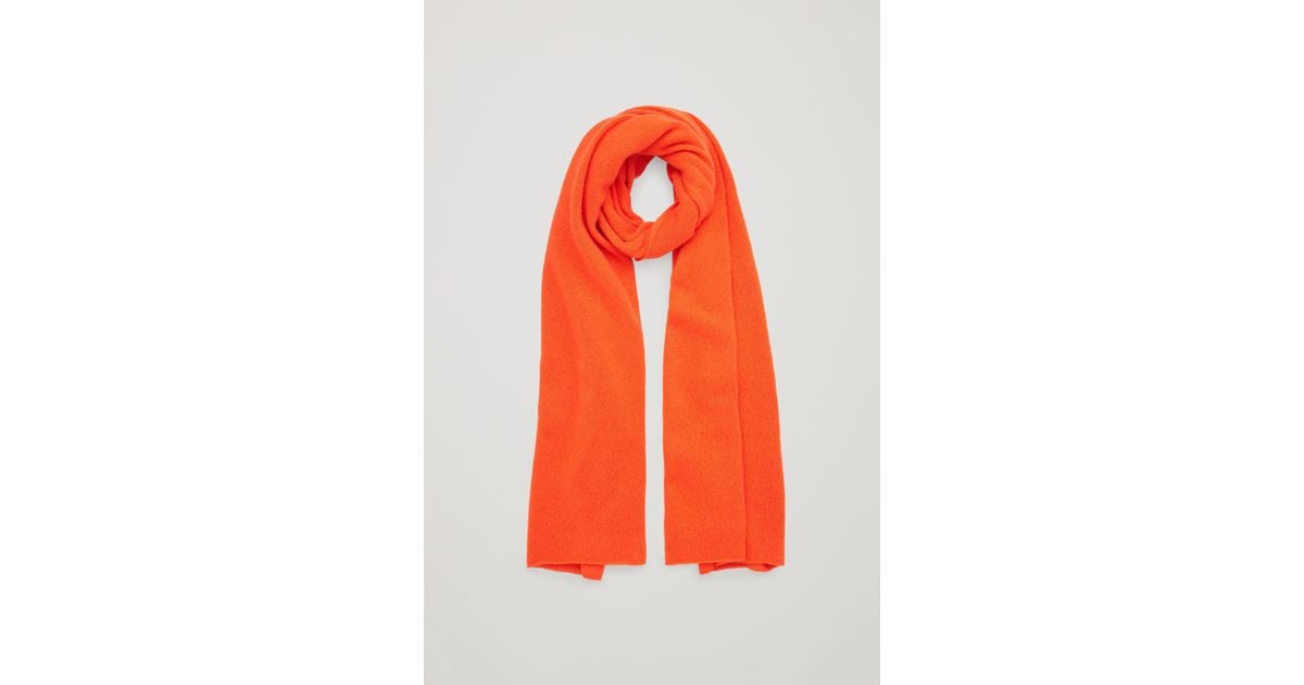 Cos Cashmere Scarf In Orange Lyst