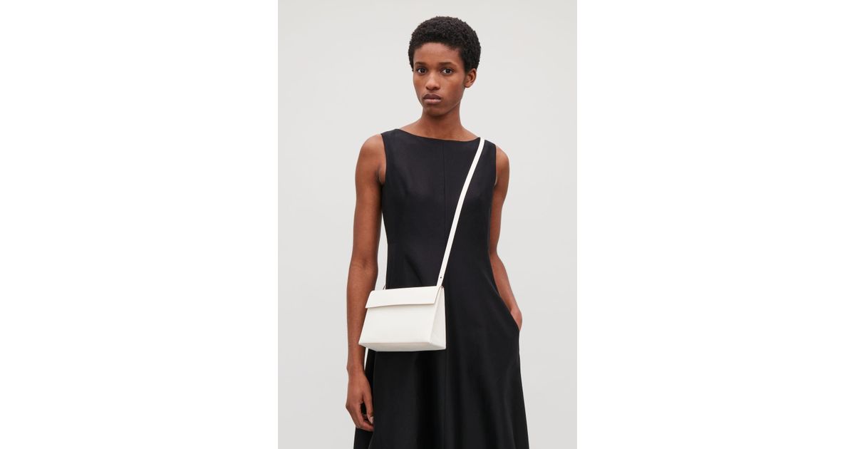 cos structured leather shoulder bag