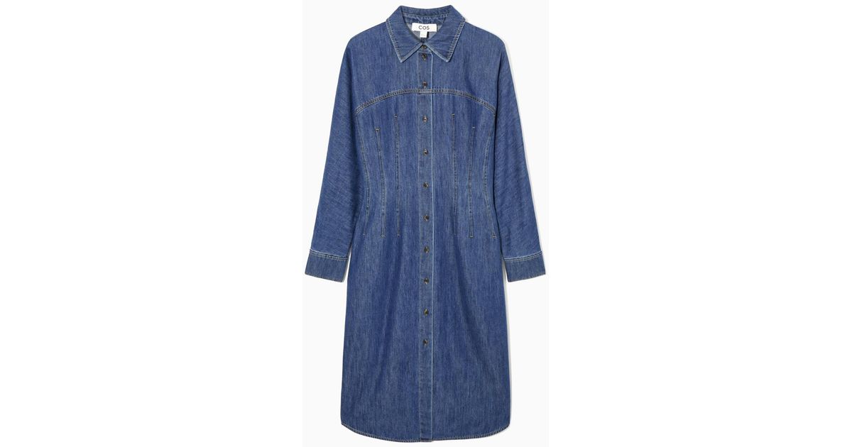 cos oversized denim shirt dress Cos Oversized Denim Shirt Dress - Blue