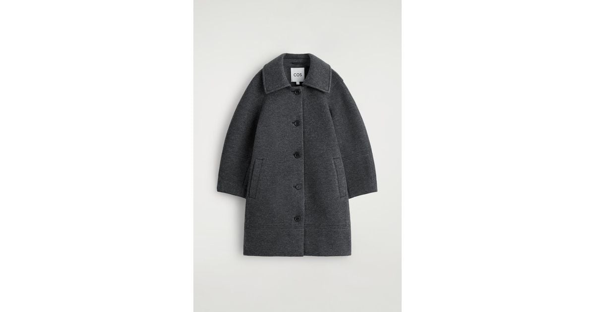 COS Sculpted Wool Coat in Black | Lyst