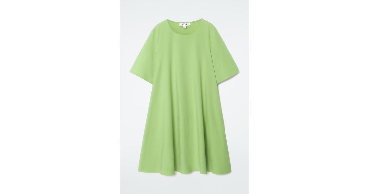 COS Flared Mini T-shirt Dress in Green | Lyst UK COS Flared Mini T-shirt Dress in Green | Lyst UK