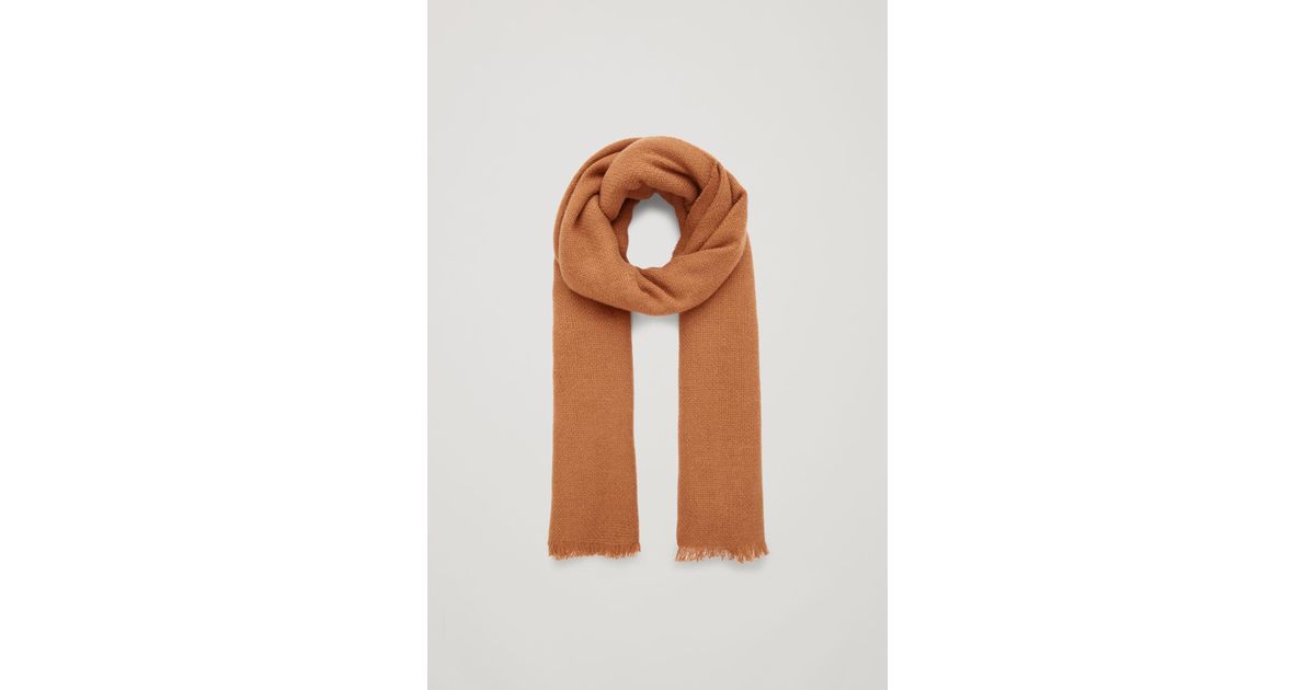 COS Oversized Wool Scarf in Orange - Lyst