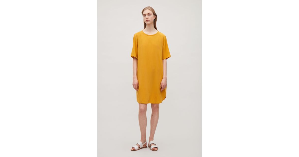 yellow oversized t shirt dress