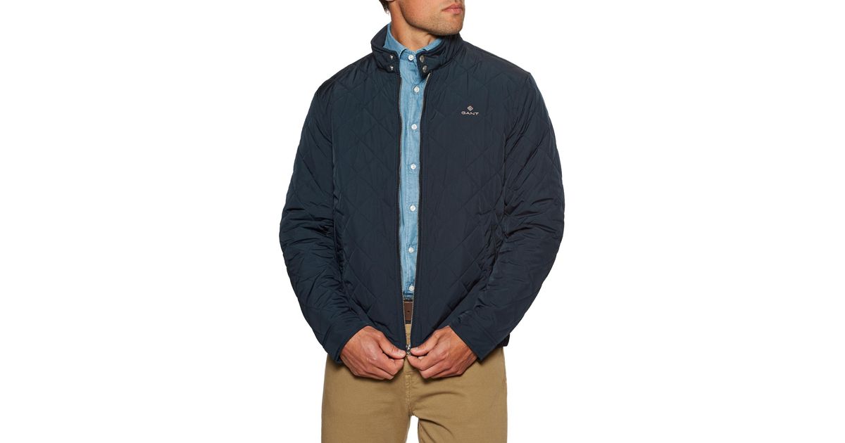 GANT Quilted Windcheater Quilted Jacket in Blue for Men | Lyst