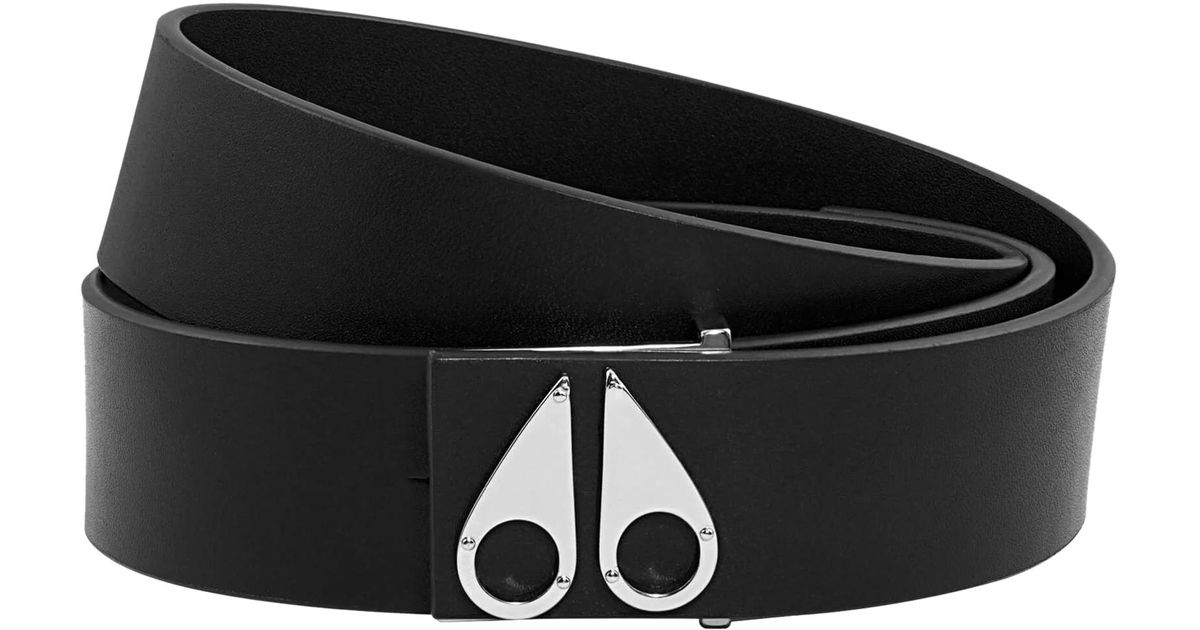 Moose Knuckles Logo Icon Leren Riem in het Zwart voor heren | Lyst NL