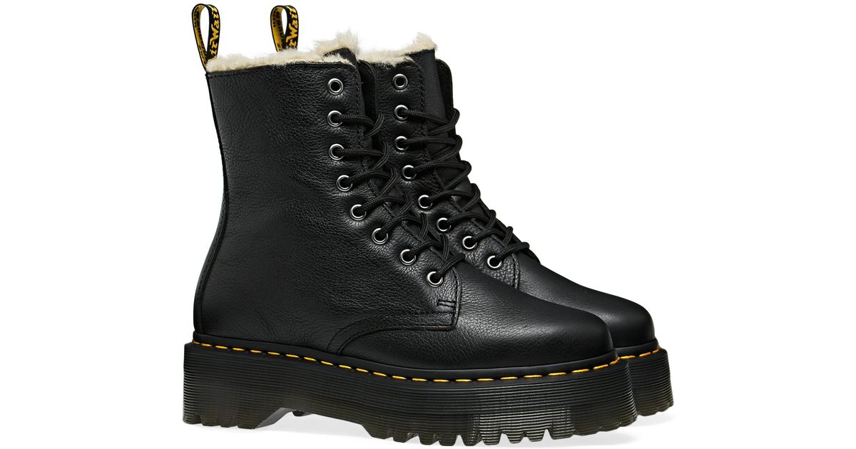Dr. Martens Jadon Fur Lined Boots in Black Lyst