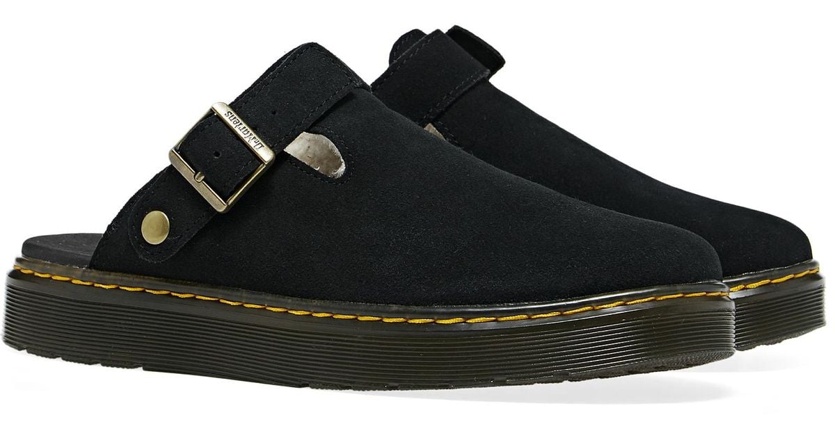 Dr. Martens Suede Carlson Sandals in Black Lyst UK