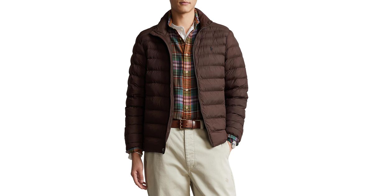 Polo Ralph Lauren Packable Quilted Jacket in Brown for Men Lyst UK