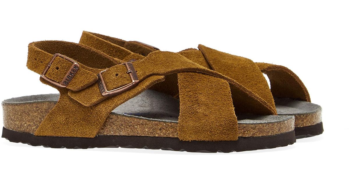 Birkenstock Tulum Narrow Soft Footbed Suede Sandals in Mink (Brown) - Lyst