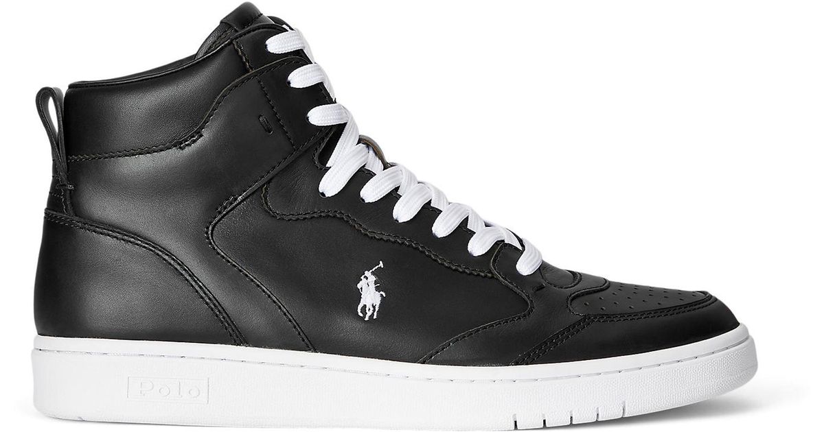 Polo Ralph Lauren Polo Crt High Shoes in Black for Men | Lyst