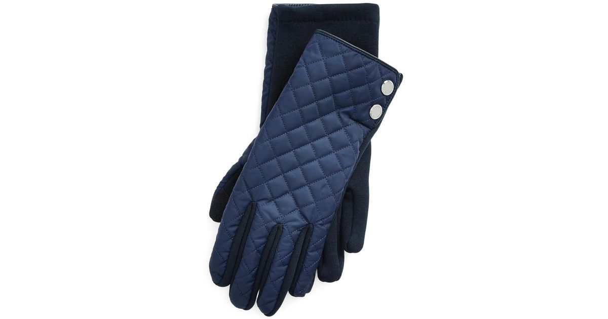 Lauren by Ralph Lauren Quilt Touch Gloves in Blue | Lyst