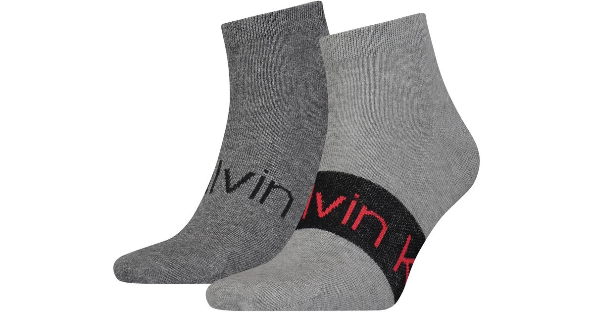 Calvin Klein Ribbon Sneaker Fashion Socks in Grey (Gray) for Men - Lyst