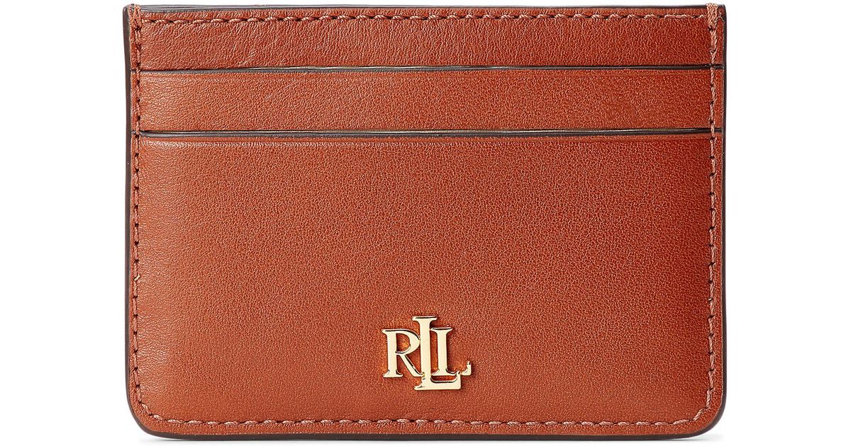 Lauren by Ralph Lauren Slim Card Case Card Holder in Brown Lyst UK