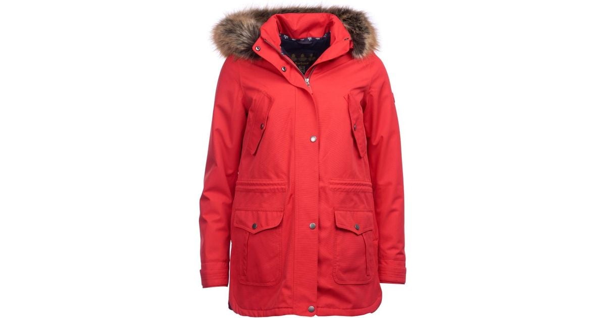 barbour stronsay jacket red