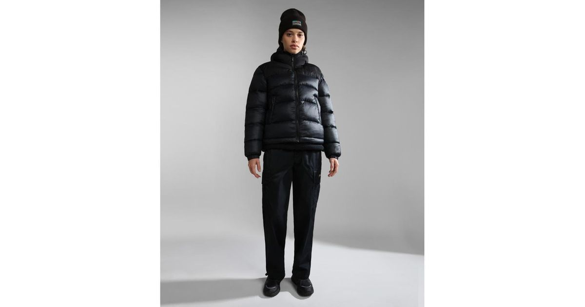 Napapijri A-hornelen Hooded Thermofibre Jacket in Black for Men | Lyst