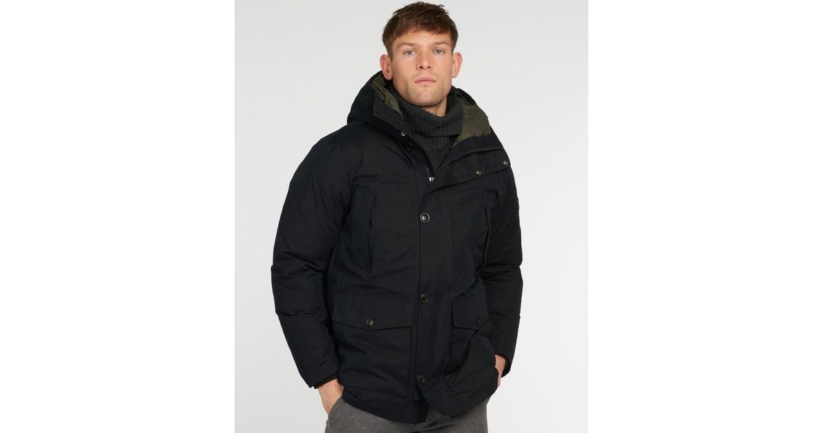 Barbour Leather Arctic Parka Jacket in Black for Men Lyst