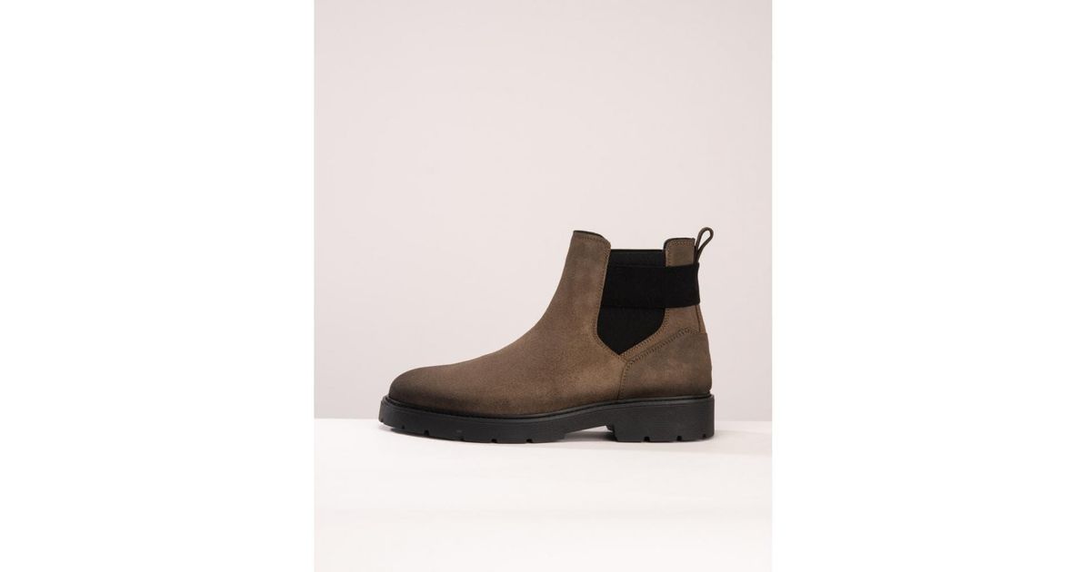 Tommy Hilfiger Elastic Chelsea Boots in Brown for Men - Lyst