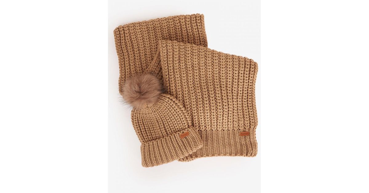 Women's Barbour Saltburn Scarf and Beanie Set