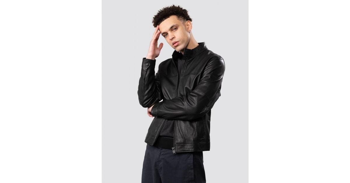 BOSS by HUGO BOSS Josep2 Leather Jacket in Black for Men | Lyst